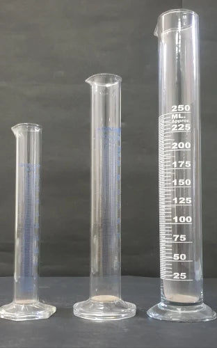 Glass measuring cylinder with hex base, Class B, 100ml