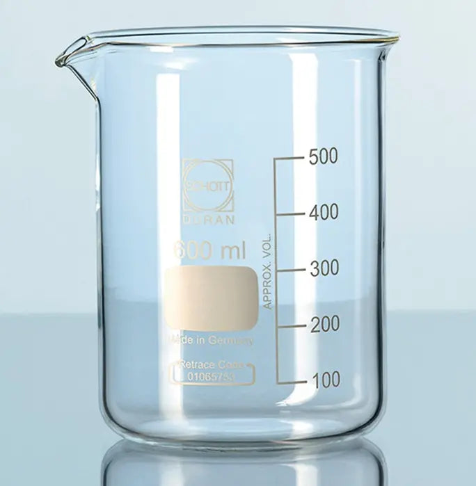 Glass low form beaker, 800ml (Schott Duran)