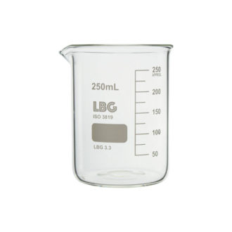 Beakers, glass, low form, with graduation and spout
