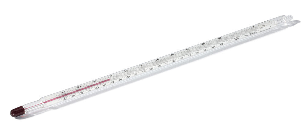Glass thermometer calibrated