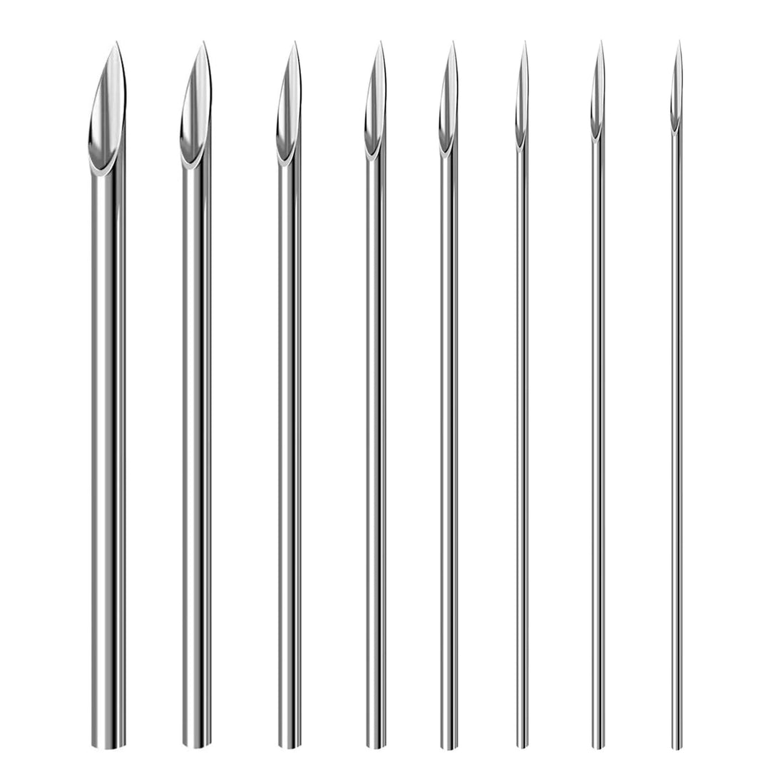 Needle, stainless steel with piercing tip