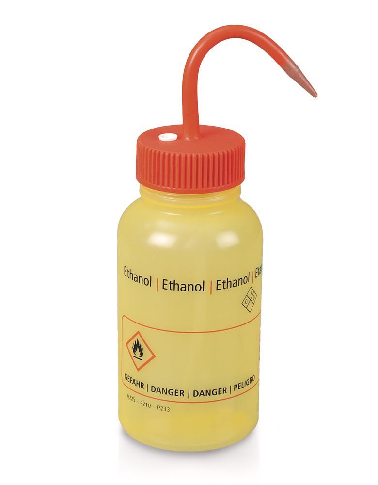 Wide neck wash bottle with venting valve, 500ml